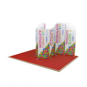 4m x 3m Curved Back Wall Modulate Display Stand