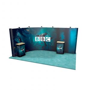 5M x 3M L Shaped Curved Wall Exhibition Stand