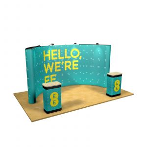 3M x 5M Double-Sided Curved Back Wall Exhibition Stand