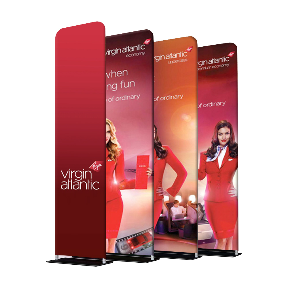 A pictures showing four Formulate Monolith Fabric Display Stands stacked in front of one another