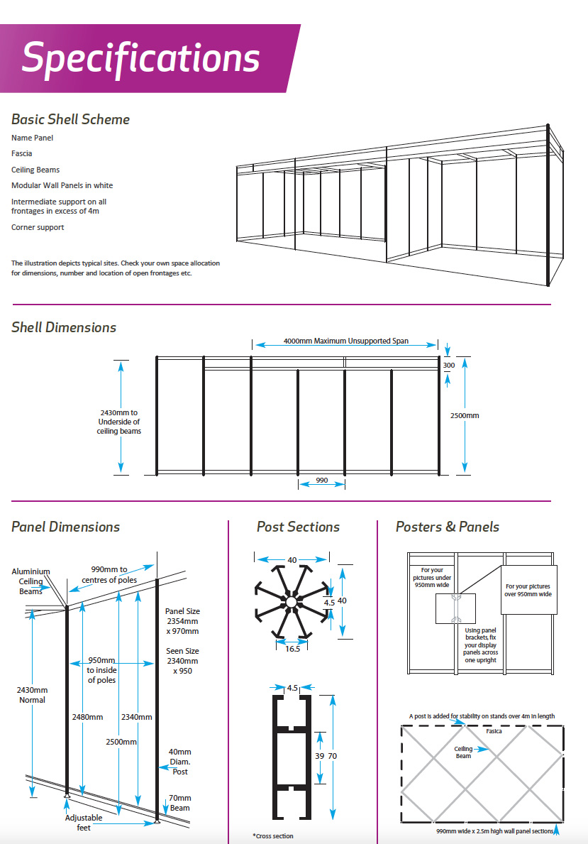 A picture showing a typical shell scheme specification sheet providing dimensions for shell scheme graphics